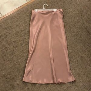 Rose colored silk skirt